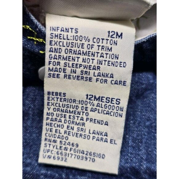 Vintage Faded Glory Denim Embroidered Flower Dress Size 12 Months - Picture 6 of 10